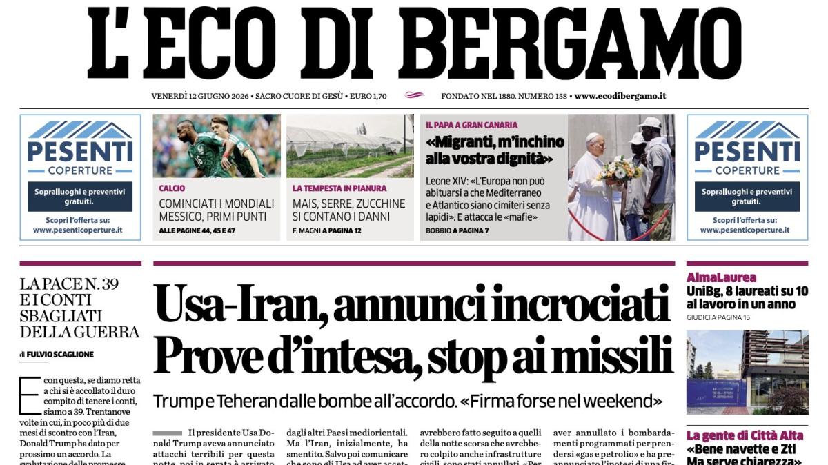 PRIMA PAGINA – L'Eco di Bergamo: "Palestra e gli altri. Per l'Atalanta è l'ora di prestiti e riscatti"