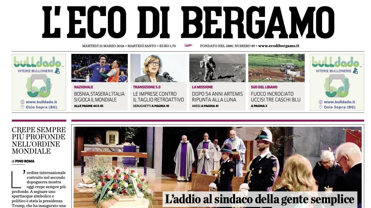 PRIMA PAGINA - L'Eco di Bergamo: "Stasera l'Italia si gioca il Mondiale"