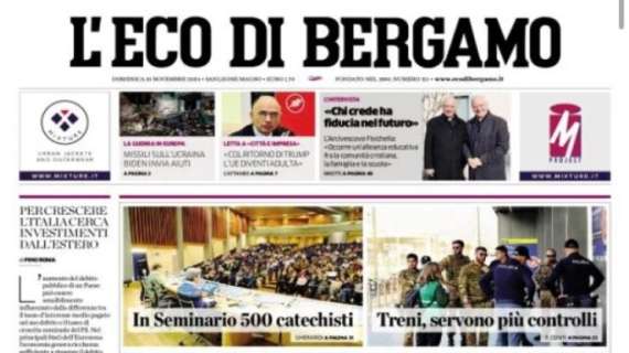 L'Eco di Bergamo: "L'Atalanta ospita l'Udinese a pranzo. Caccia al 2° posto"