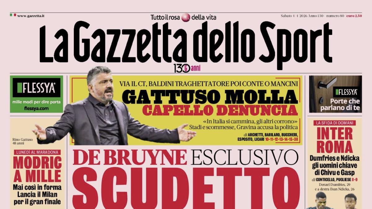 PRIMA PAGINA - La Gazzetta dello Sport: "L'Atalanta in campo a Lecce a Pasquetta"