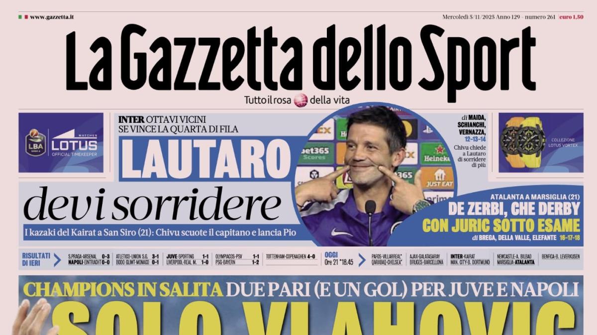 PRIMA PAGINA - La Gazzetta Sportiva: "Solo Vlahovic"
