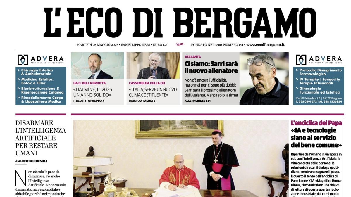 PRIMA PAGINA – L'Eco di Bergamo: "Ci siamo: Sarri sarà il nuovo allenatore"