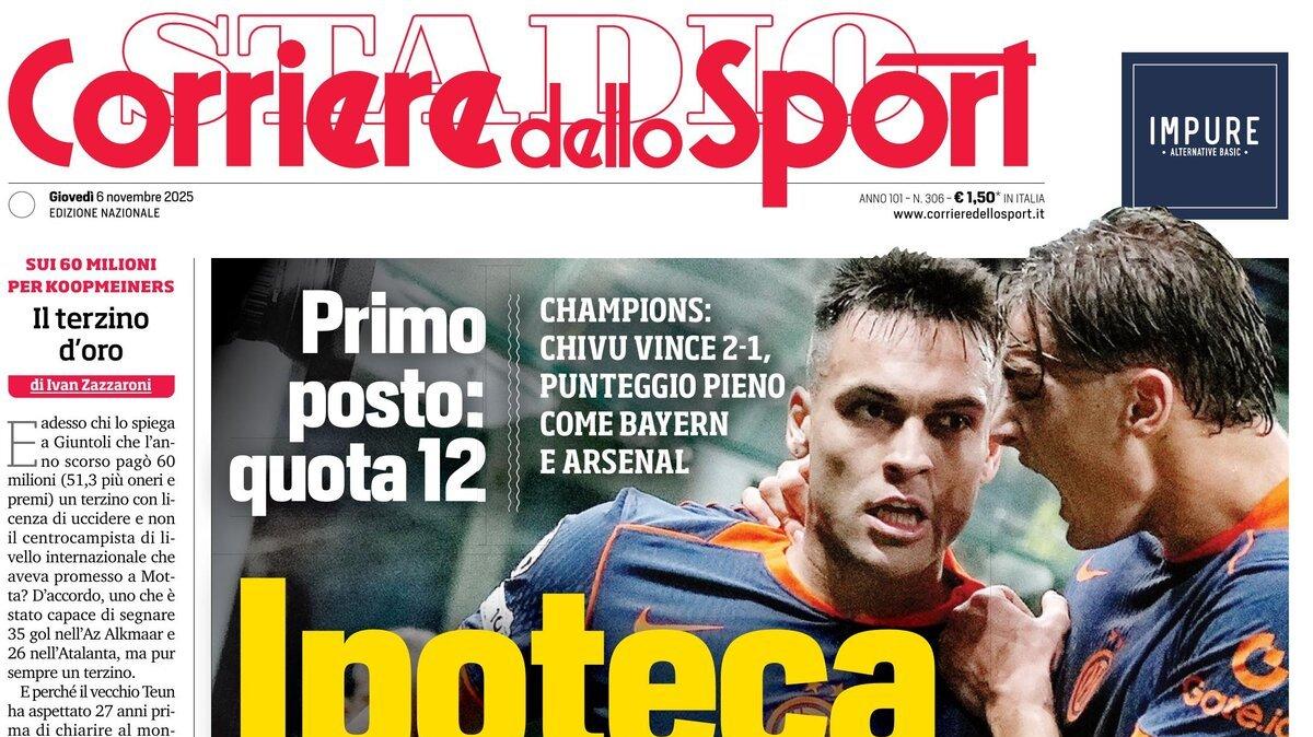 PRIMA PAGINA - Corriere dello Sport: "Ipoteca Inter"
