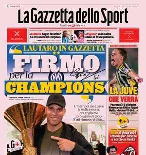 La Gazzetta dello Sport apre con l'intervista a Lautaro: "Inter, firmo per la Champions"