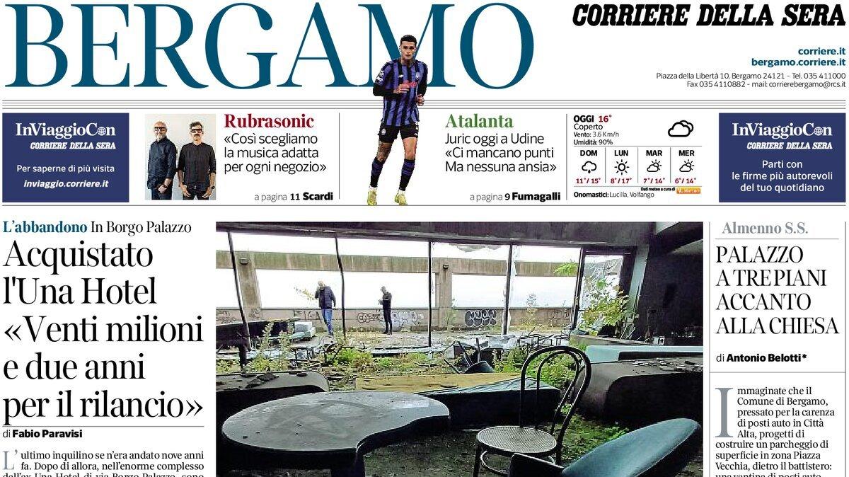 PRIMA PAGINA - Corriere di Bergamo: Juric oggi a Udine «Ci mancano punti Ma nessuna ansia»