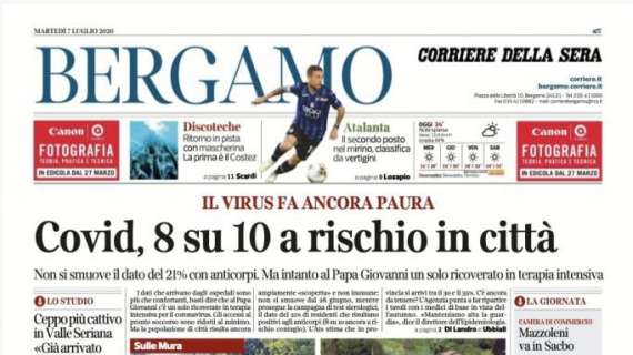 Corriere di Bergamo: "Atalanta, il secondo posto nel mirino. Classifica da vertigini"