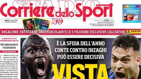 L'apertura del Corriere dello Sport per Napoli-Inter: "Vista Scudetto"