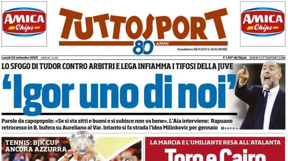 PRIMA PAGINA - TuttoSport: "Toro e Cairo da nascondersi"