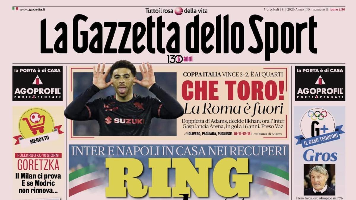 PRIMA PAGINA - La Gazzetta dello Sport: "Beffa alla concorrenza, Raspadori colpo Atalanta"