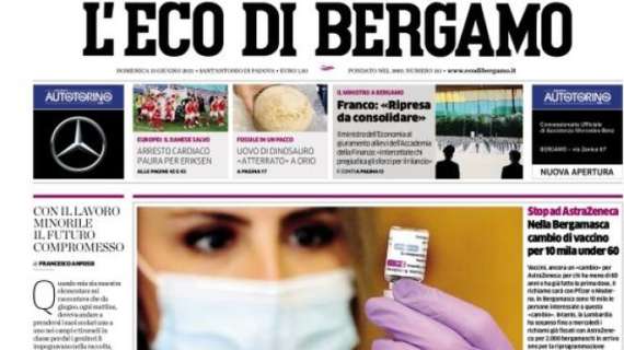 L'Eco di Bergamo: "Stop AstraZeneca, nella Bergamasca cambio di vaccino per 10 mila under 60"
