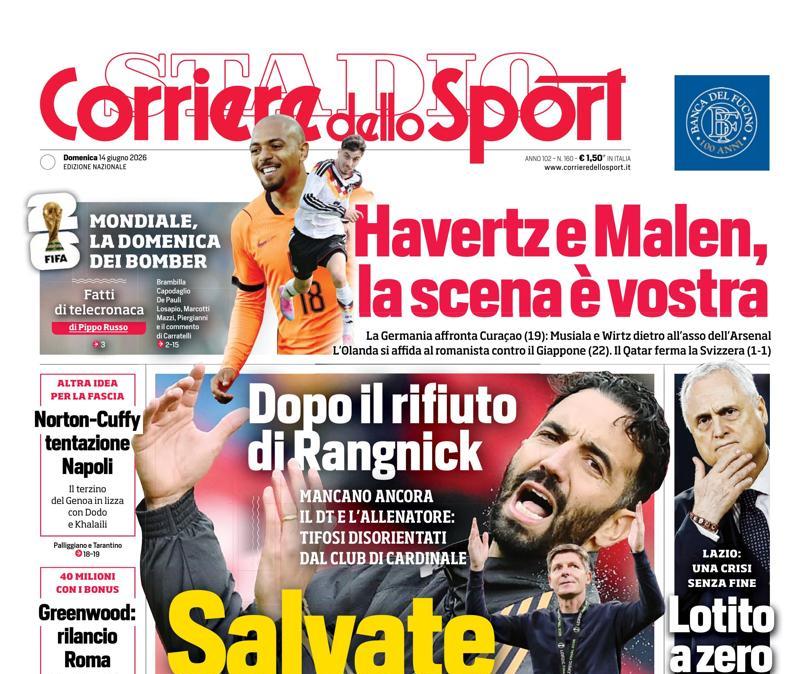 PRIMA PAGINA - Corriere dello Sport: "Salvate il Milan!"