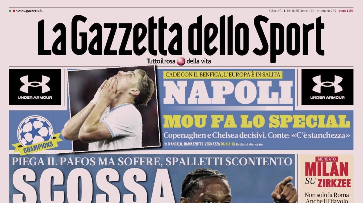 PRIMA PAGINA - La Gazzetta dello Sport: "Scossa Juve"