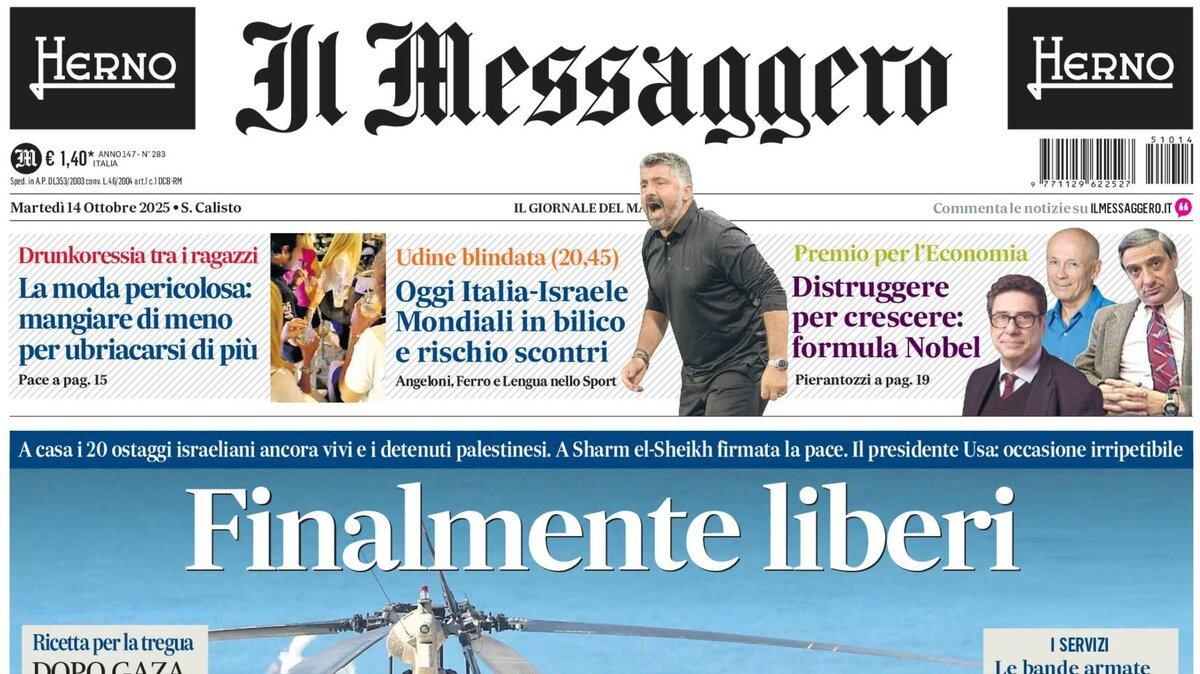 PRIMA PAGINA - Il Messaggero: "Finalmente liberi"