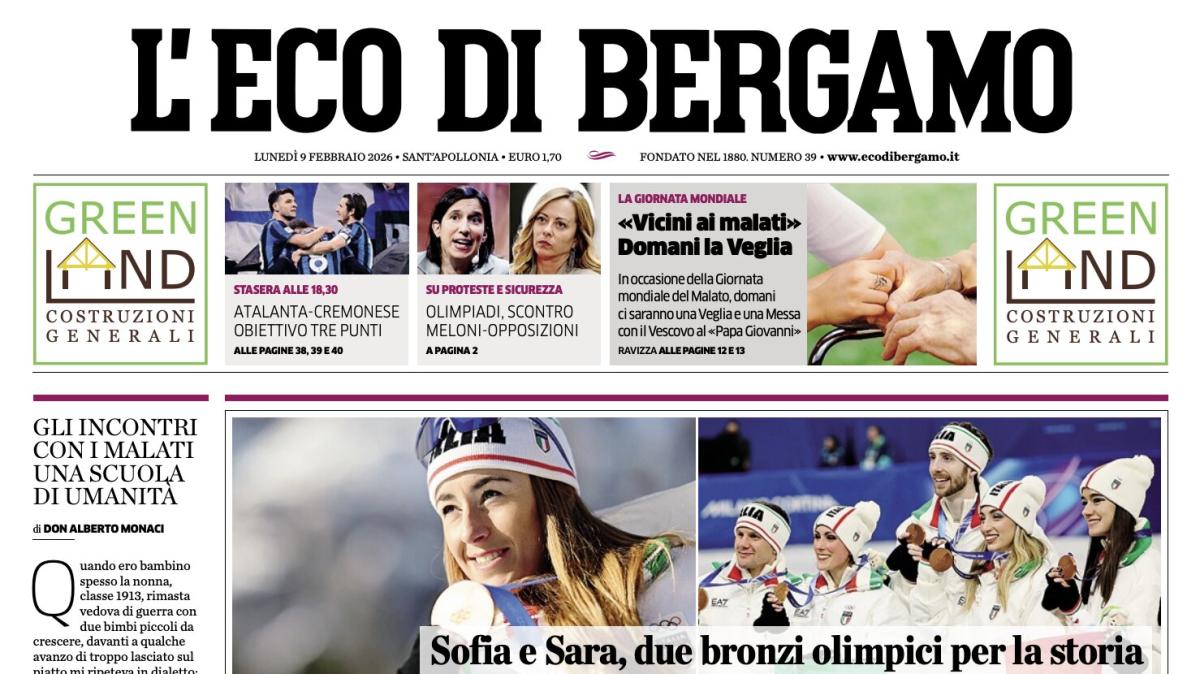 PRIMA PAGINA - L'Eco di Bergamo: "Atalanta-Cremonese obiettivo tre punti”