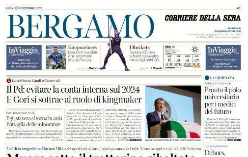 Il Corriere di Bergamo sull'Atalanta: "Koopmeiners, lesione muscolare e 3 settimane di stop"