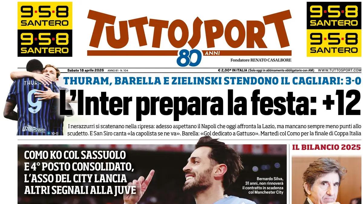 PRIMA PAGINA - Tuttosport: "L'Atalanta fa piangere Gasperini"