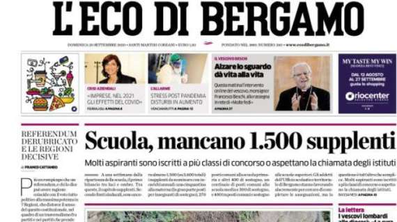 L'Eco di Bergamo: "Scuola, mancano 1.500 supplenti"