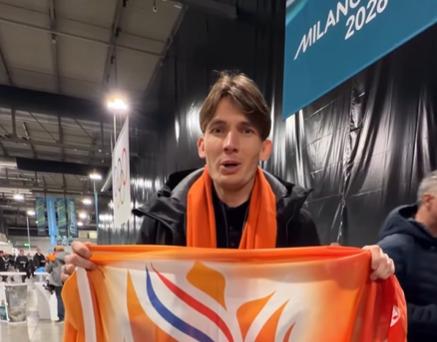 Cuore olandese sul ghiaccio di Milano: De Roon tra i tifosi dello speed skating