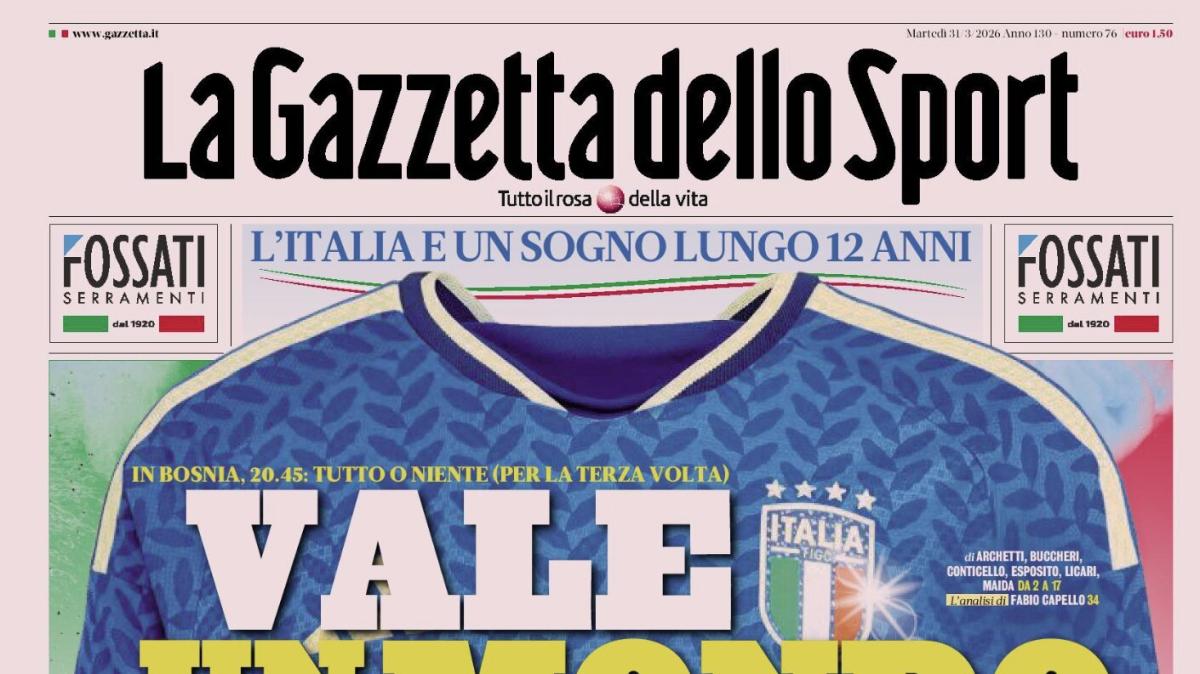 PRIMA PAGINA - La Gazzetta dello Sport: "Vale un mondo"