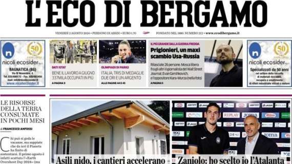 L'Eco di Bergamo apre sulle dichiarazioni di Zaniolo: "Ho scelto io l'Atalanta"