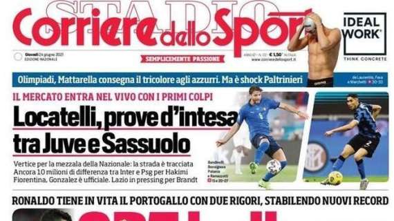 L'apertura del Corriere dello Sport: "CR7 bellezze". Ronaldo porta il Portogallo agli ottavi