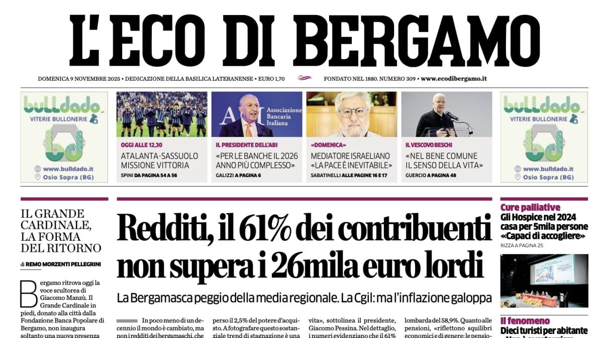PRIMA PAGINA - L'Eco di Bergamo: "Atalanta, missione vittoria"