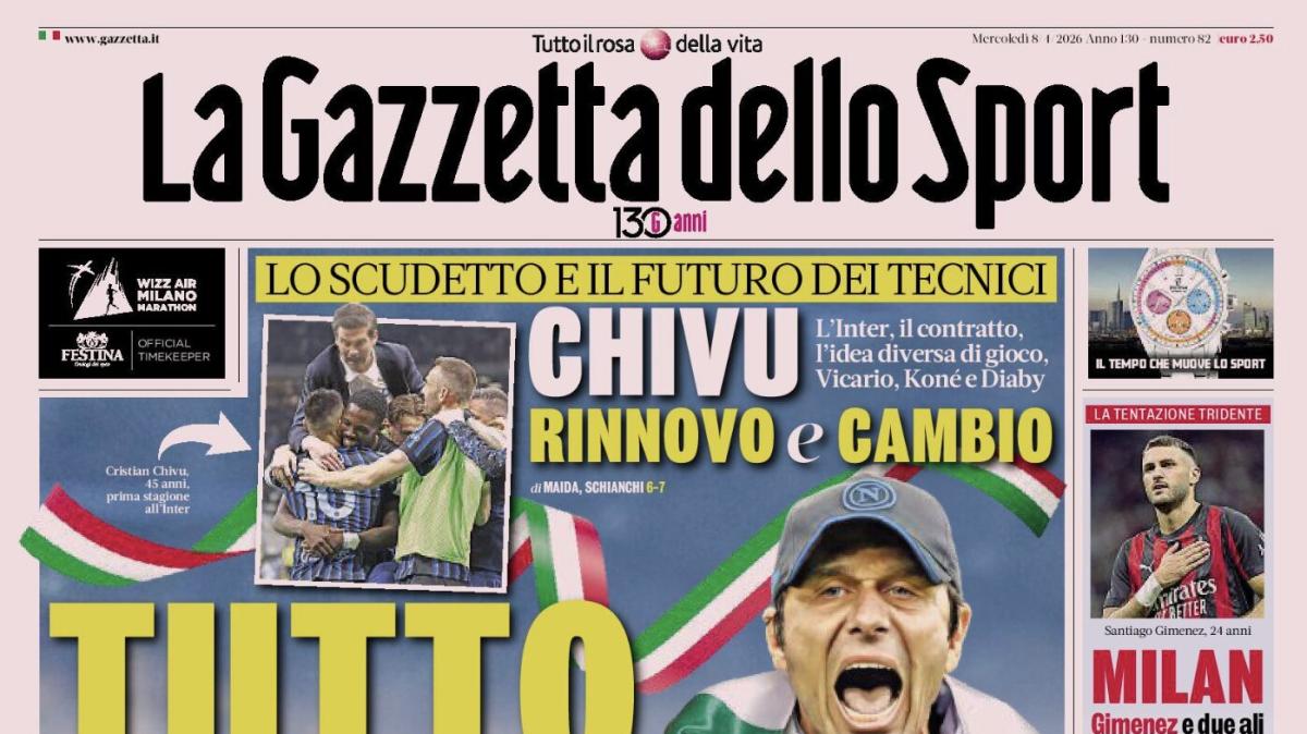 PRIMA PAGINA - La Gazzetta dello Sport: "Tutto dice Conte"