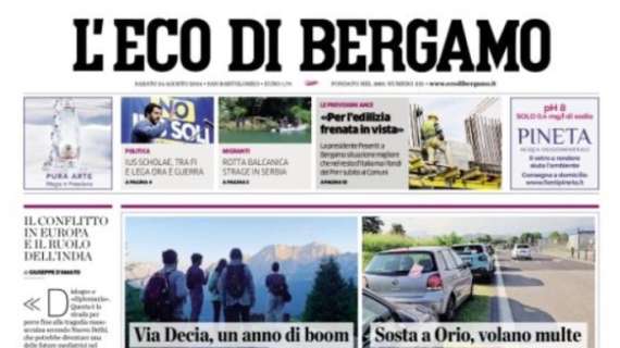  L'Eco di Bergamo: "Becao rallenta. Ostacolo formula. Koop, fiato sospeso"