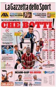 L'apertura de La Gazzetta dello Sport sul sorteggio Champions: "Che botti!"