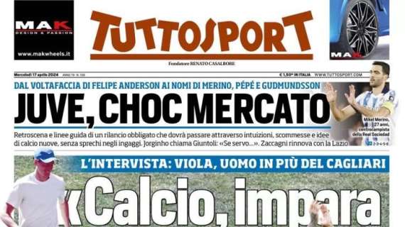 Tuttosport in prima pagina: "Juve, choc mercato. Gila nei pensieri del Torino"