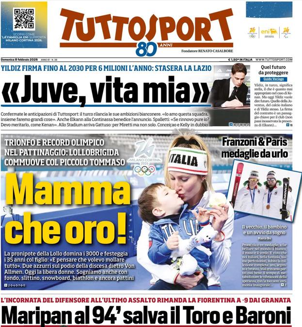 PRIMA PAGINA - TuttoSport: "Mamma che oro!"