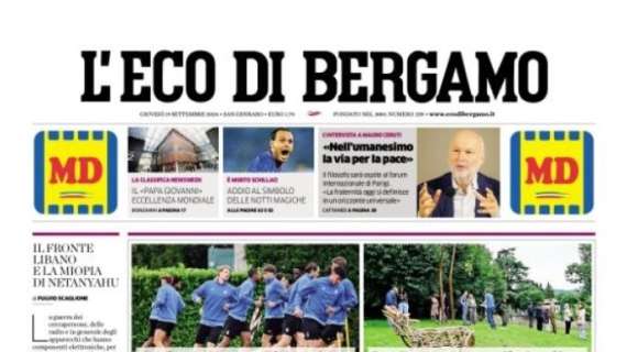 L'Eco di Bergamo apre sui nerazzurri del Gasp: "Atalanta, notte da Champions"