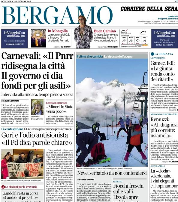 PRIMA PAGINA - Corriere di Bergamo: "Atalanta, super attacco per riscattarsi"