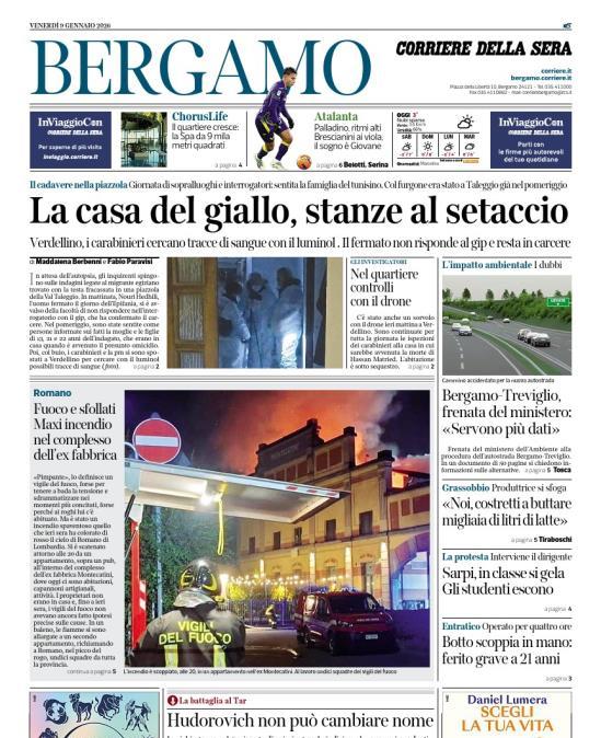 PRIMA PAGINA - Corriere di Bergamo: "Palladino,ritmi alti Brescianini ai viola, il sogno è Giovane"