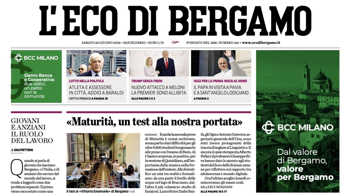 PRIMA PAGINA – L'Eco di Bergamo: "Palestra-Savona. Staffetta a destra Giuntoli al lavoro"