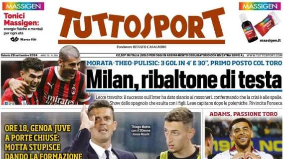 Tuttosport in prima pagina: "Thiago: 'Ve le do io le sorprese'"