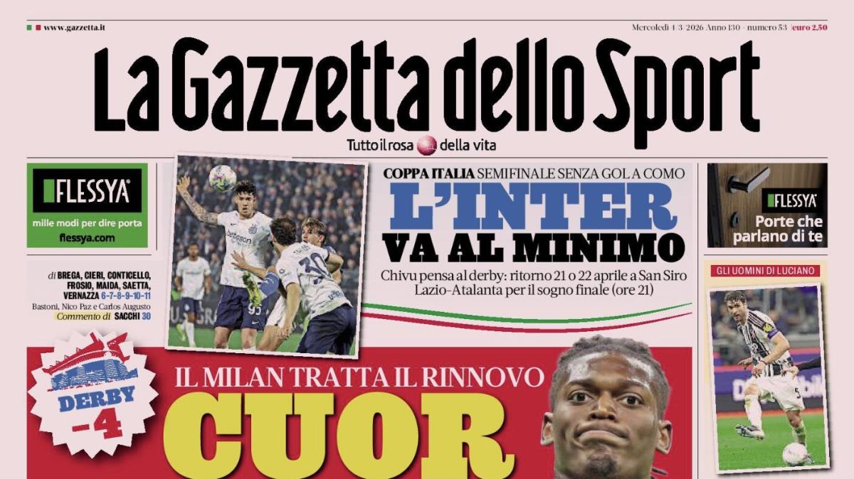 PRIMA PAGINA - La Gazzetta dello Sport: "Lazio-Atalanta per il sogno finale"