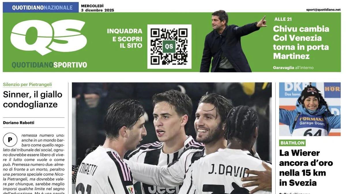PRIMA PAGINA - QS: "Turnover Atalanta: chance per Maldini. Palladino vuole la finale"