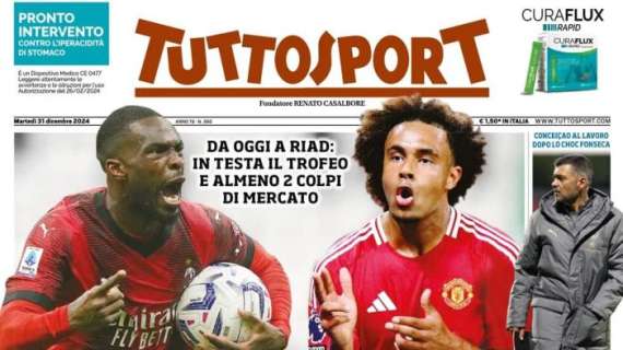 Tuttosport in apertura sui bianconeri: "Juve, Supercoppa poi Tomori-Zirkzee"