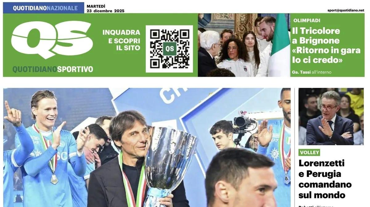 PRIMA PAGINA - QS Quotidiano Sportivo: "Lo sceicco Conte Napoli torna super"
