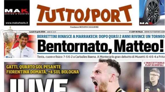 Tuttosport in prima pagina sul successo dei bianconeri: "Juve, graffio Champions"