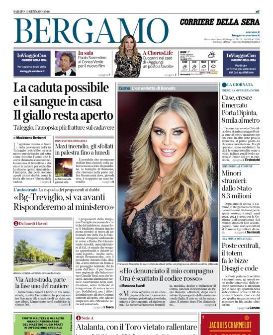 PRIMA PAGINA - Corriere di Bergamo: "Atalanta, con il Toro vietato rallentare"