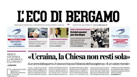 L'Eco di Bergamo in prima pagina: "Dea, andata da protagonista con passo da Europa" 