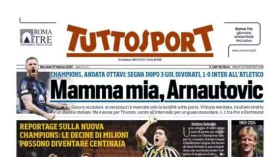 Tuttosport in apertura sulla nuova Champions: "Juve, guarda cosa ti giochi"