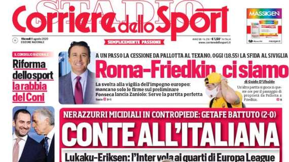 Corriere dello Sport - "Riforma dello Sport, la rabbia del Coni"