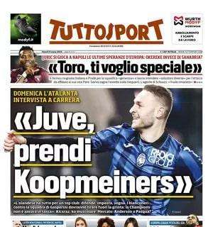 Tuttosport apre con l'intervista a Carrera e il consiglio alla Juve: "Prendi Koopmeiners"