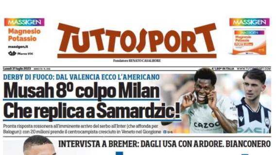 Tuttosport apre con un'intervista a Bremer: "Juve, resto per vincere"