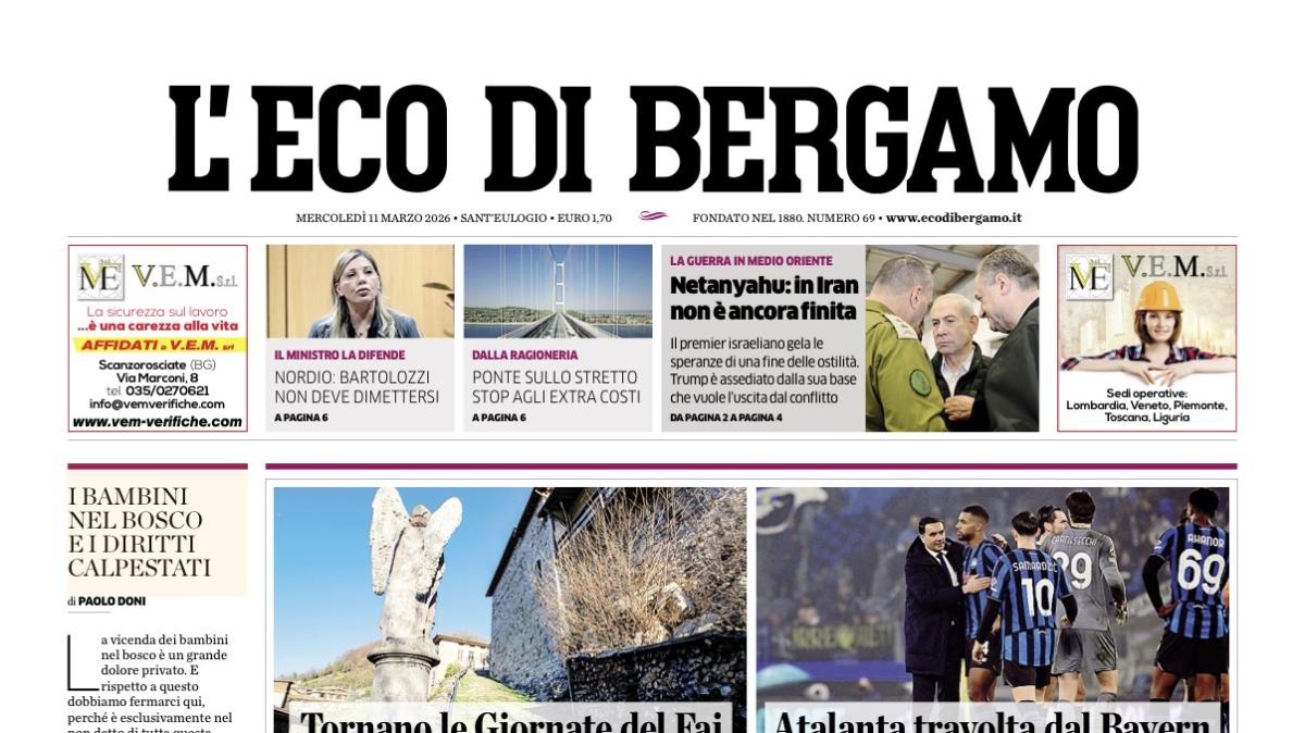 PRIMA PAGINA - L'Eco di Bergamo: "Atalanta travolta dal Bayern"