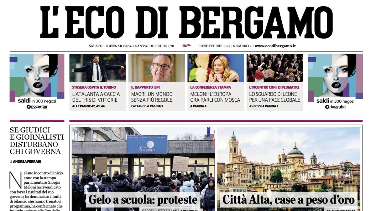 PRIMA PAGINA - L'Eco di Bergamo: "L'Atalanta a caccia del tris di vittorie"