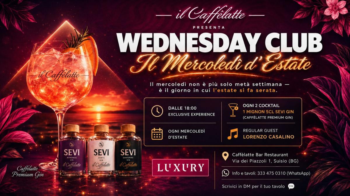 L'estate non aspetta il weekend: il mercoledì sera del Caffèlatte di Suisio tra Gin Experience e dj set ricercato